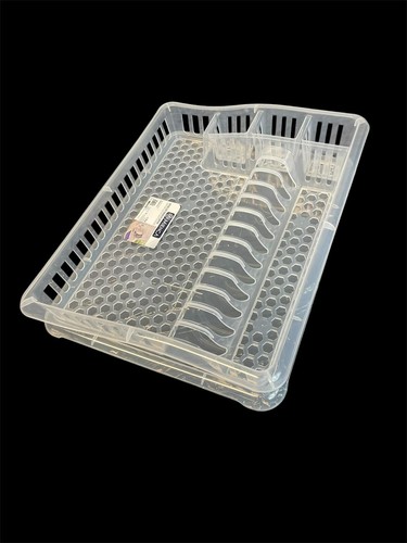 Plastic Kitchen Sink Plate Cup Cutlery Dish Drainer Holder Rack With Drip Tray - Picture 15 of 17