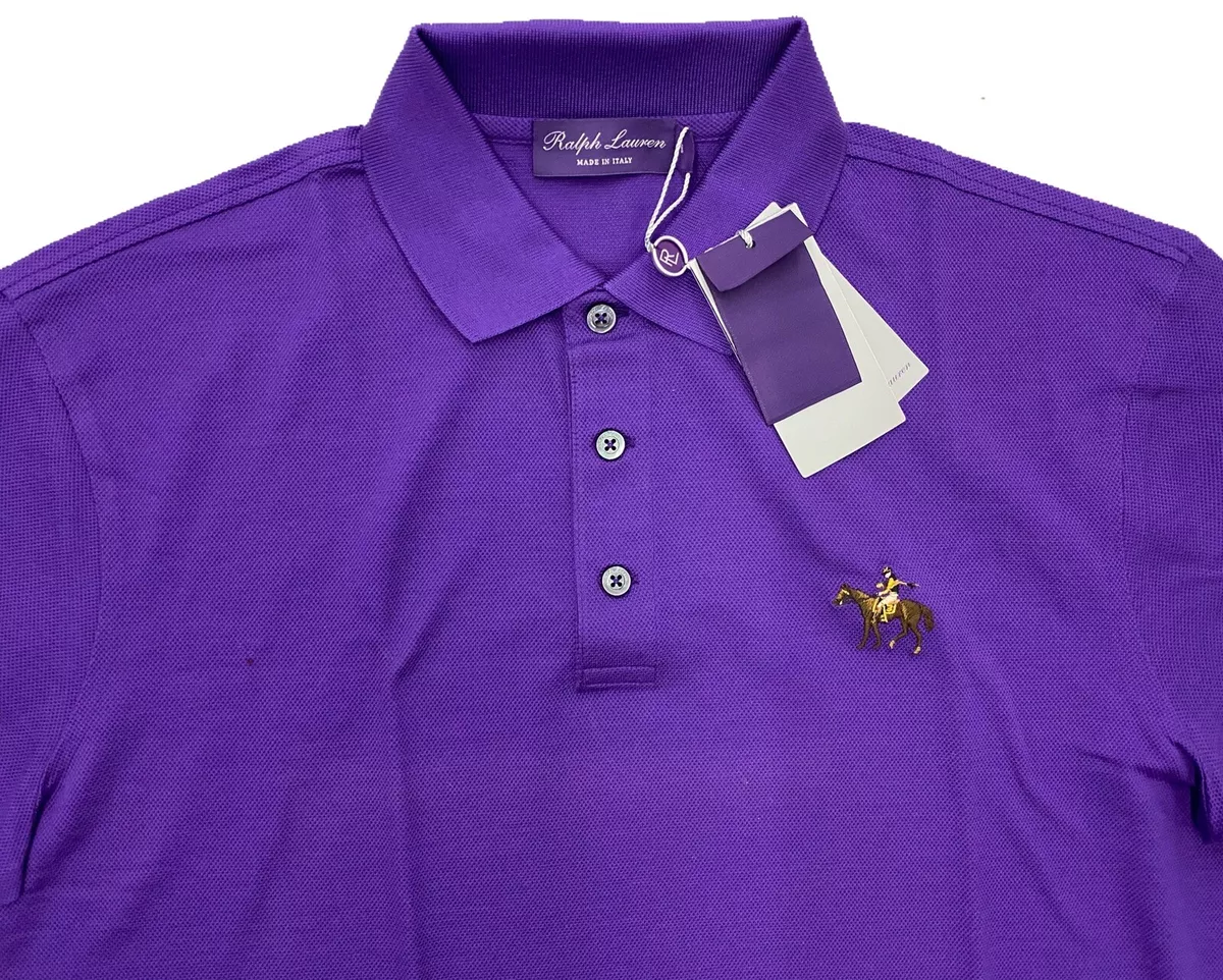 Ralph Lauren Purple Label Purple Polo Shirt Size Medium Made in