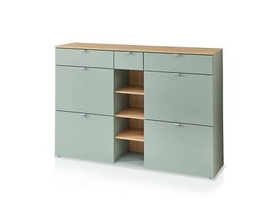 Schuhschrank Sideboard Kommode Garderobenschrank BAJA MDF Schilf Eiche Dekor