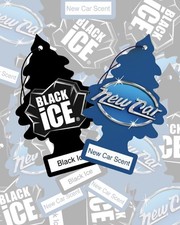  12 Pack Little Trees 6 Black Ice/6 New Car Scent FREE SHIPPING Car Freshener