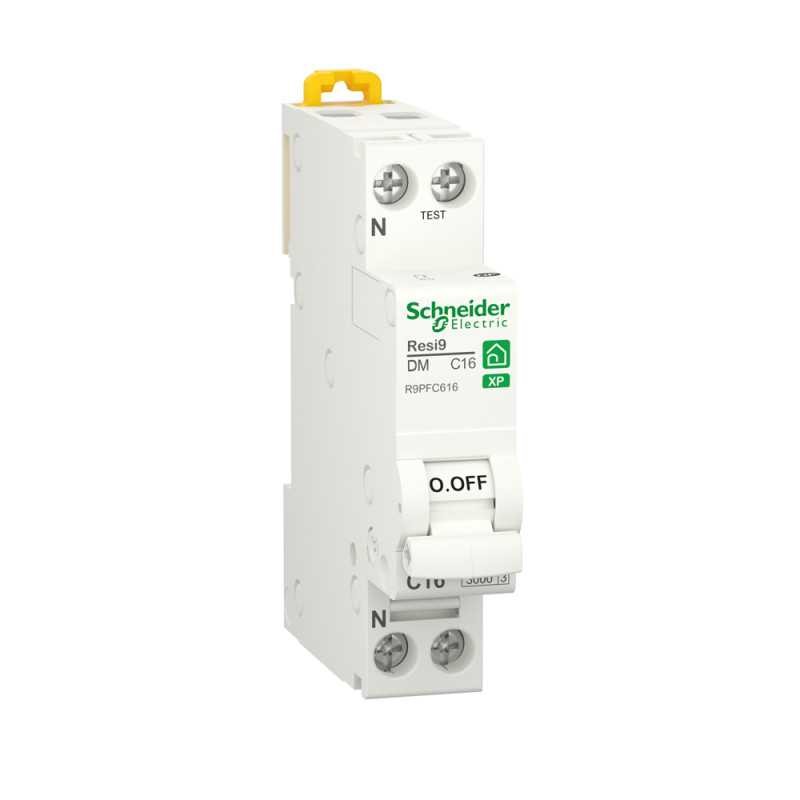 Disjoncteur Schneider 16A Resi9 1P+N haute fiabilité pour habitat