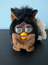 1999 Furby Buddies Black  Brown w/Gray Eyes "Happy Hug" Plush Beanbag NWT