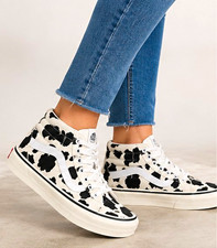 VANS Sk8-Hi High Top Lace-Up Cow Print - Unisex Sneakers NIB Men 6 or Women 7.5