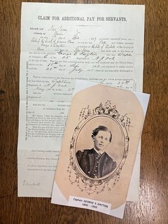 Civil War Document "ADDITIONAL PAY FOR SERVANTS" Capt. Geo. E. Dayton NY VOLS
