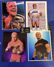 Shane Douglas 4 Wrestling Promo Photos Signed  ECW WCW WWF WWE UWF NWA