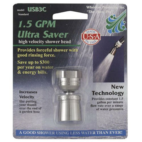 USB3C Brass/Chrome Shower Head, 1.5 gpm