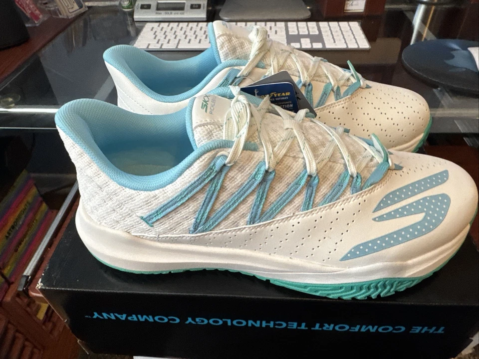 Zapato Skechers para mujer Viper Court Rally Pickleball talla 10 Blanco/Azul (172110/WLB) Foto 4 de 4