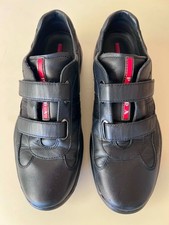 Men's Prada Linea Rossa Black Leather Low top Sneakers Size 8  US 9 / EU 42 