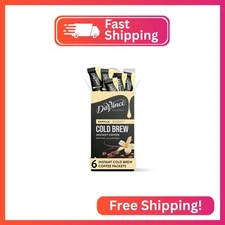DaVinci Gourmet Vanilla Cold Brew Stick Pack, Instant Coffee Powder, 6 Count (Pa