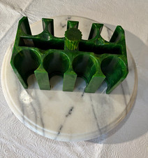 Bakelite Green Marbled Poker Chip and Card Holder with Catalin Chips