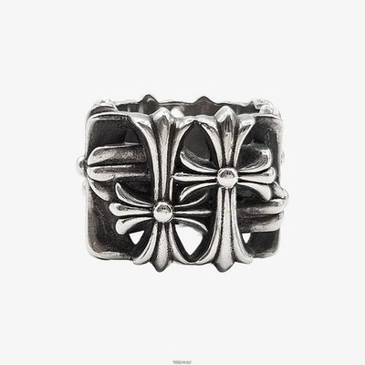 Chrom Herzen Friedhof quadratischer Ring Silber QJVAPR5Y 159423050 [U]
