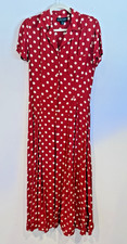 Karen Kane Lifestyles Womens Dress 8 Vtg Maxi Long Polka Dot Buttons