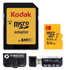 Kodak 64GB Premium Performance UHS-I microSDXC Memory Card with SD Adapter