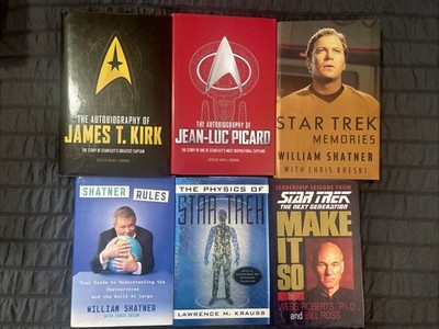 Lot Of 6 Star Trek Non-Fiction Hardcover Books Shatner Kirk Picard Biography