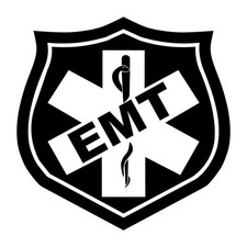 EMT Shield Paramedic Star Of Life Decal Sticker Black Die Cut Vinyl
