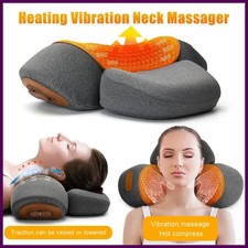 Electric Neck Massager Pillow Cervical Stretcher Heating Vibration Massage Back