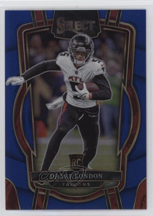 2022 Panini Select Club Level Blue Prizm 91/99 Drake London #297 Rookie RC 11ds