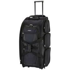 $250 New Travelers Club Adventure 30" Rolling Multi-pocket Upright Duffel, Black