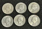 6 High Quality Silver Washington Quarters