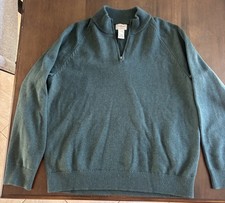 LL Bean Mens Green Quarter Zip Up Size Large ...