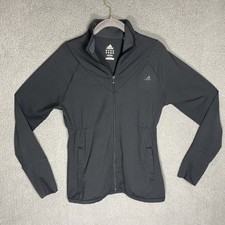 Adidas Climalite Full Zip Womens L Large Black Pockets Lightweight Active