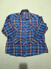 Vintage Wrangler Pearl Snap Shirt Mens 3XL Big Man Plaid Flannel Rodeo Western