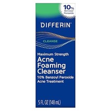 Differin Acne Face Wash with 10 Benzoyl Peroxide Acne Treatment for Face Body