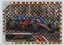 2023 Chrome Formula 1 F1 Drivers Gold Checker Flag X-Fractor /50 Charles Leclerc
