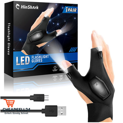 LED Handschuhe USB Ladezeit 1,5h 7-10h Nutzung