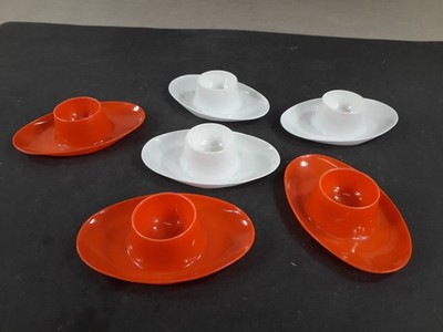 Sechs Eierbecher Plastik DDR Vintage Wisco