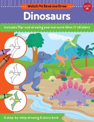 Watch Me Read and Draw: Dinosaurs: A step-by-step drawing & story book - Include
