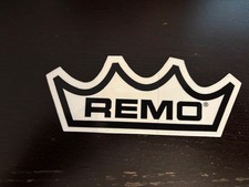 Remo Drumheads 6"x2" Black Clear background Custom Sticker