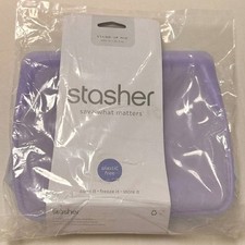 Image of 2 Pack Stasher Silicone Reusable Storage Bag Stand-Up Mid - Food Meal Prep - New