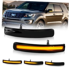  Sequential LED Side Mirror Turn Signal Lights Smoked 2011-2019 Ford Explorer
