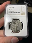 1921 NGC VG8 Very Good Walking Liberty Half Dollar Key Date