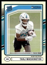 2024 Donruss Rated Rookie Press Proof Yellow Tahj Washington Miami Dolphins #346
