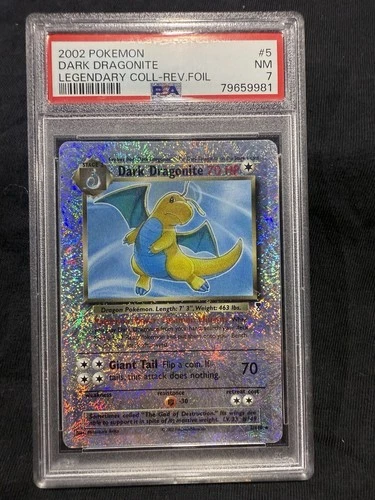 PSA 7 2002 Pokemon Legendary Collection Dark Dragonite 5/110 Reverse Holo