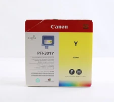 New Genuine Canon PFI-301Y Yellow Ink Tank for imagePROGRAF IPF8000 IPF9000