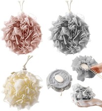 3 PCS Bar Soap Loofah Pouch, New 2 in 1 Drawstring Loofah Soap Holder,