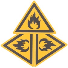  3 Pcs Flammable Caution Signs Hazard Stickers Safety Electrical Warning