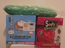 Bundle Lot of 3 Jumbo Squishy Mystery Dumpling Strawberry and Pickle ALL JUMBO