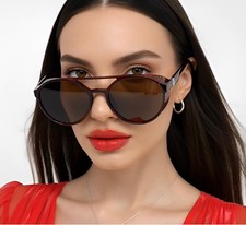 Sunglasses Fashion Brown Lens Sun Protection Circle Frame Driving Street Wear