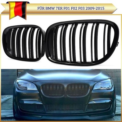 Nieren Kühlergrill Doppelsteg für BMW 7er F01 F02 F03 F04 08-15 Klavierschwarz
