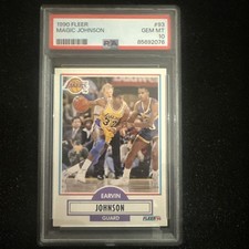 Fleer 1990-91 Magic Johnson #93 PSA 10 GEM MT Base Los Angeles Lakers NBA