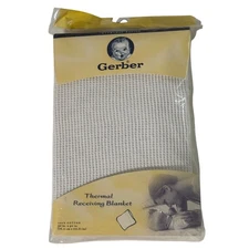 Vintage Gerber White Thermal Waffle Weave Receiving Blanket USA Made New