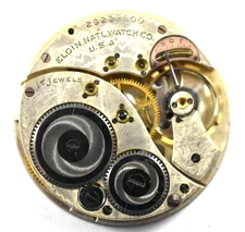 Vintage Elgin Grade 345 12s 17J OF Pocket Watch Movement lot.wj