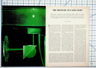 #ad Arthur Ashkin THE PRESSURE OF LASER LIGHT Article Physics Ephemera $17.10