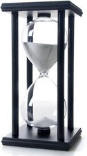60 Minutes Hourglass, Wood Sand Timer, White