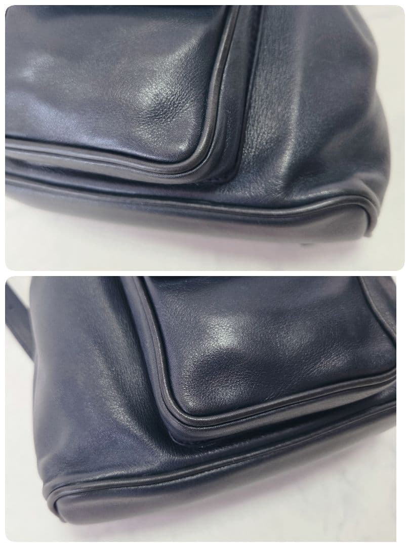 Authentic GUCCI Bamboo Mini Backpack Dark Navy Le… - image 11