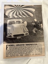 1962 Chevrolet Corvette vintage print ad: "Farewell, lackluster transportation